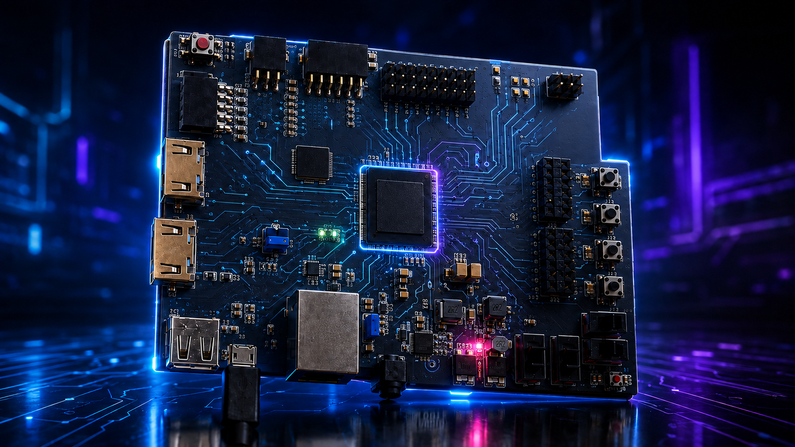 Specialised computing hardware used as a visual representation of accelerated computing